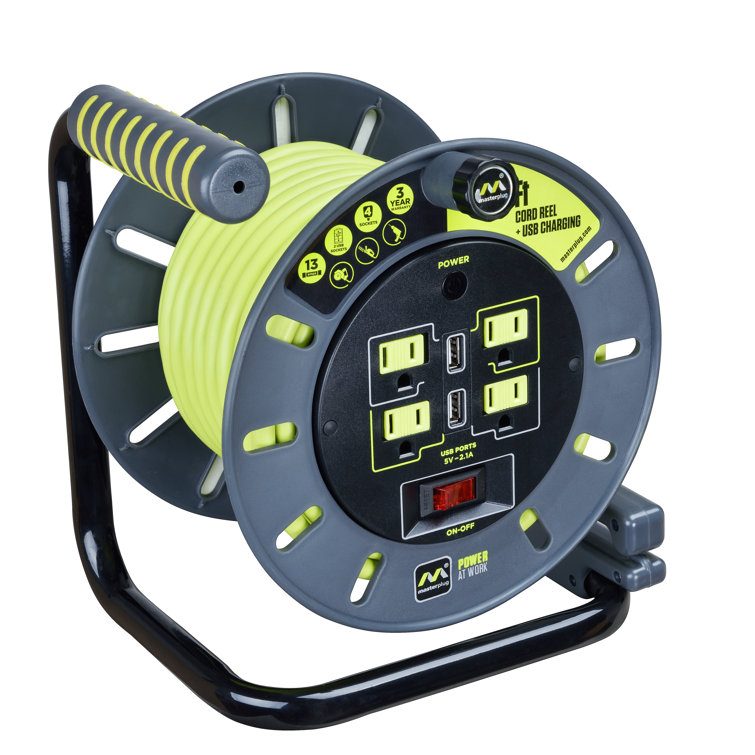 Luceco Masterplug 50Ft Extension Cord Reel W USB & Reviews Wayfair.ca